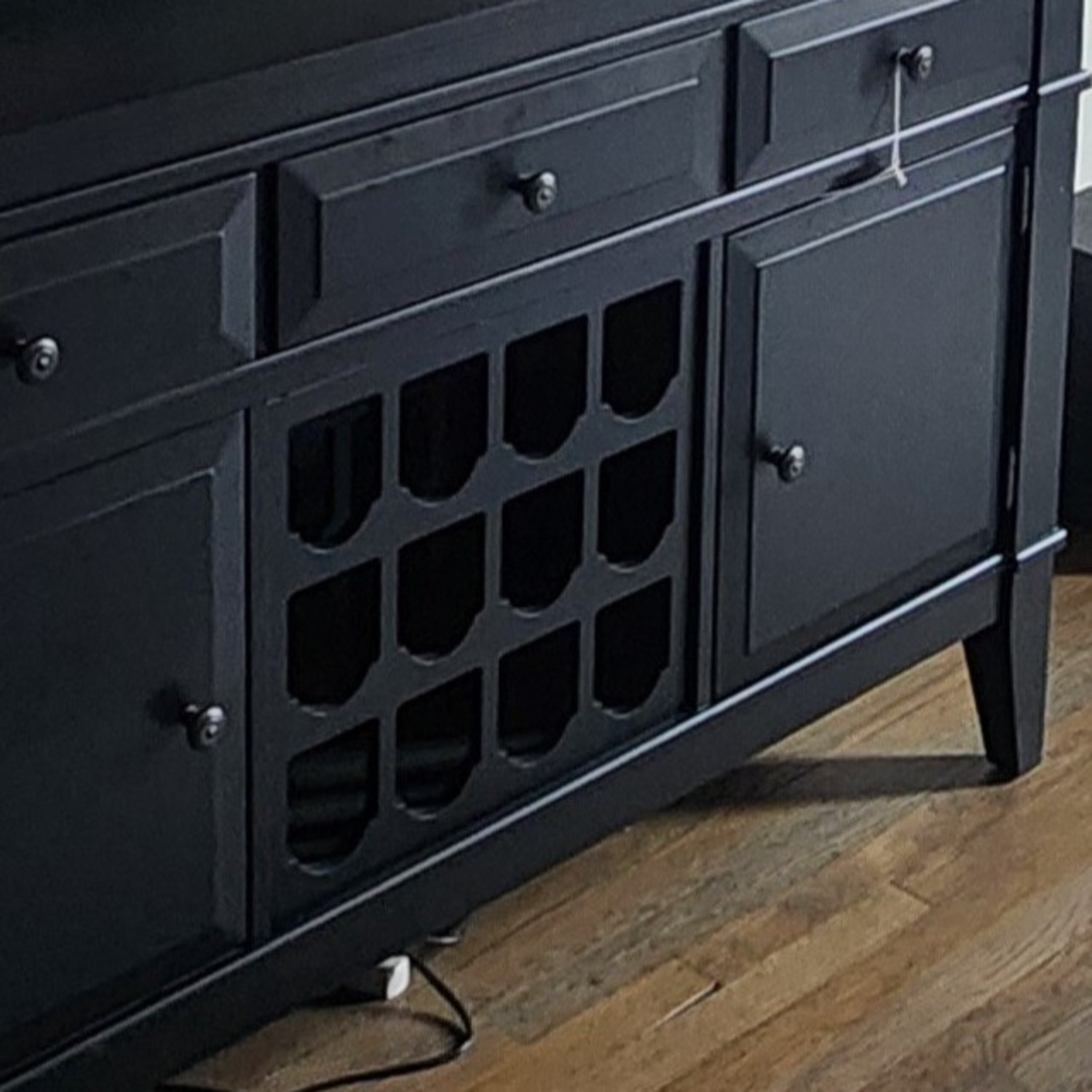 Raymour & Flanigan TV Stand With Wine Bottle Storage - image-3