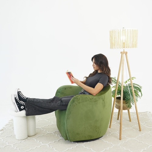 Used Vesper Swivel Chair - Green Velvet for sale on AptDeco