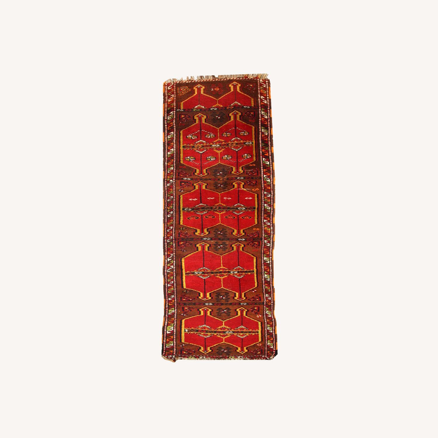 Hand made Antique Collectible Turkish Yastik Rug - image-0