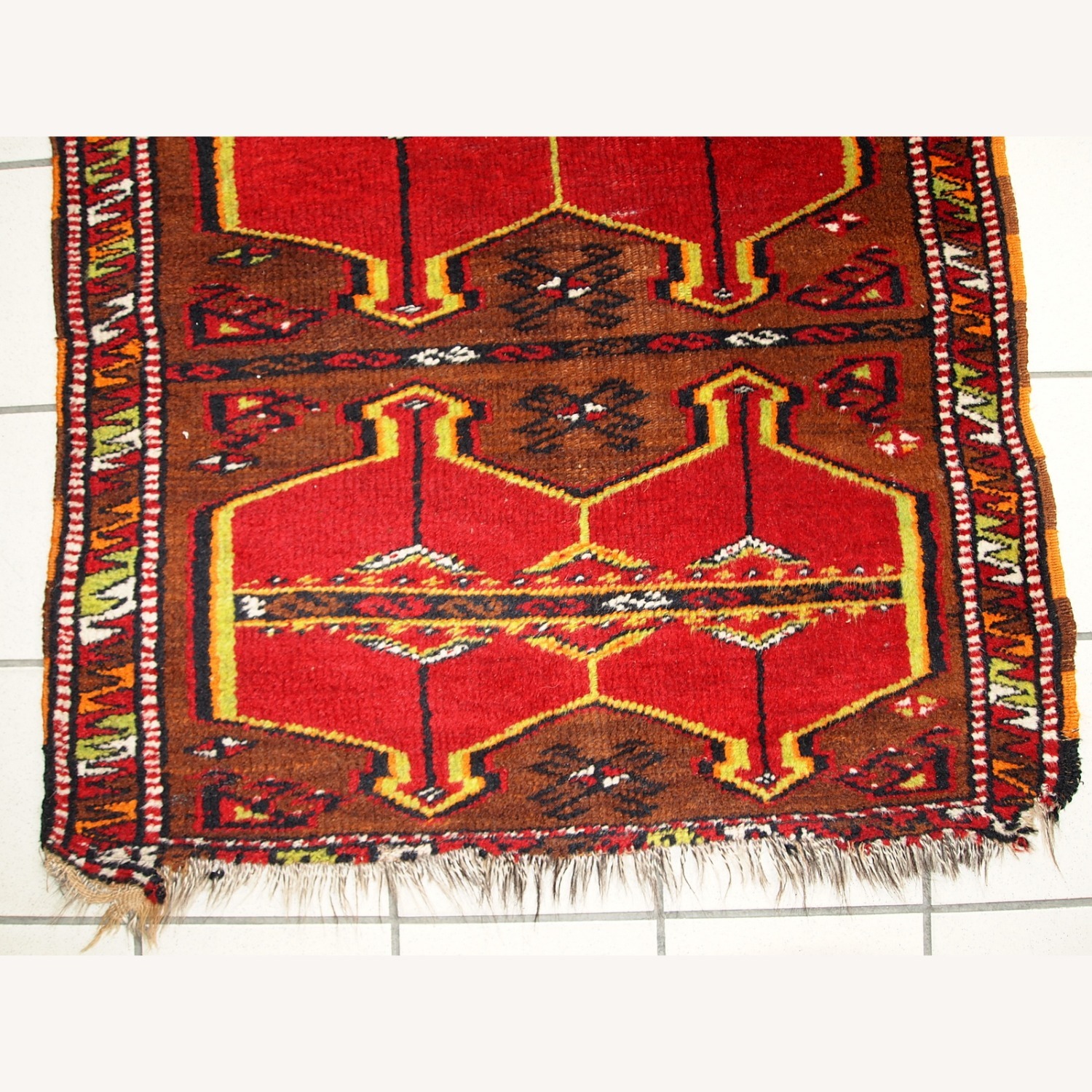 Hand made Antique Collectible Turkish Yastik Rug - image-6