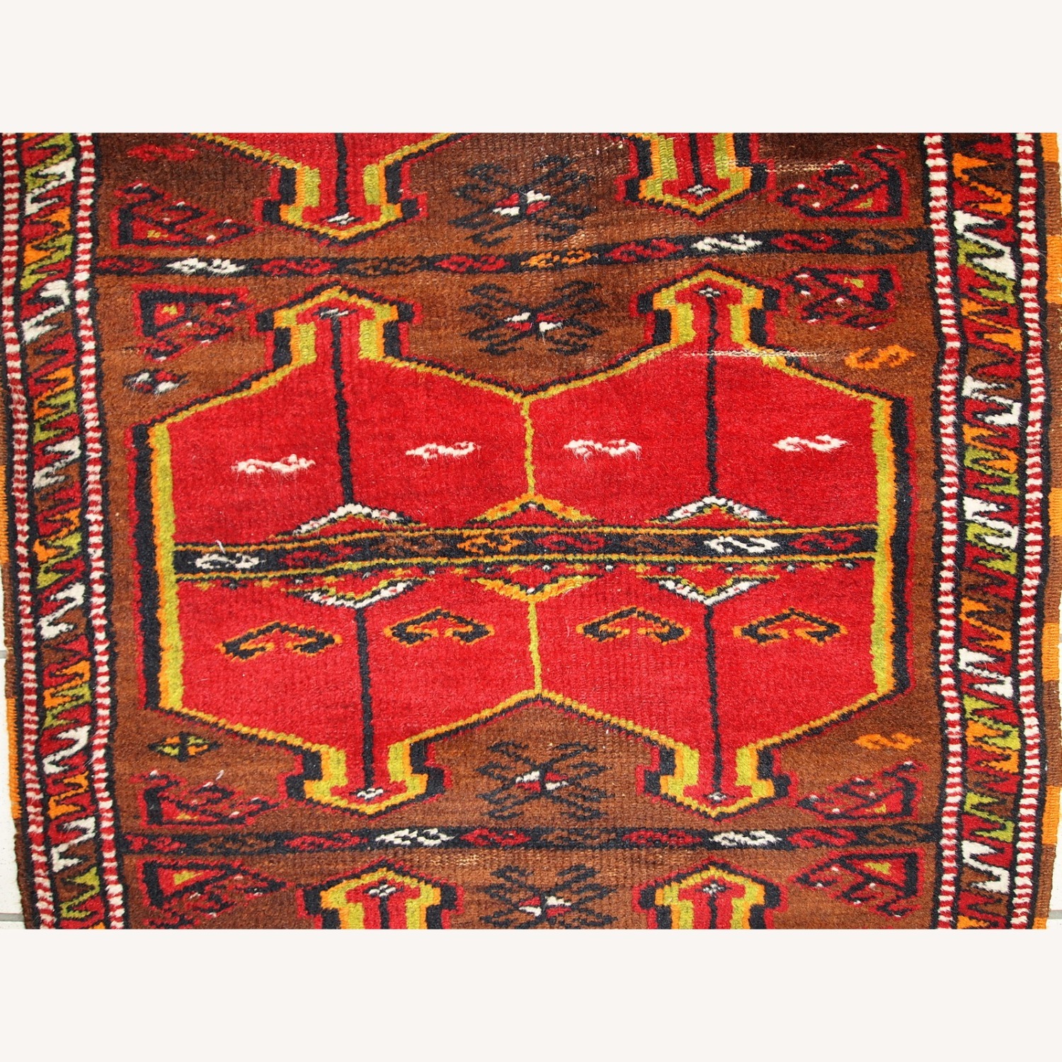 Hand made Antique Collectible Turkish Yastik Rug - image-9
