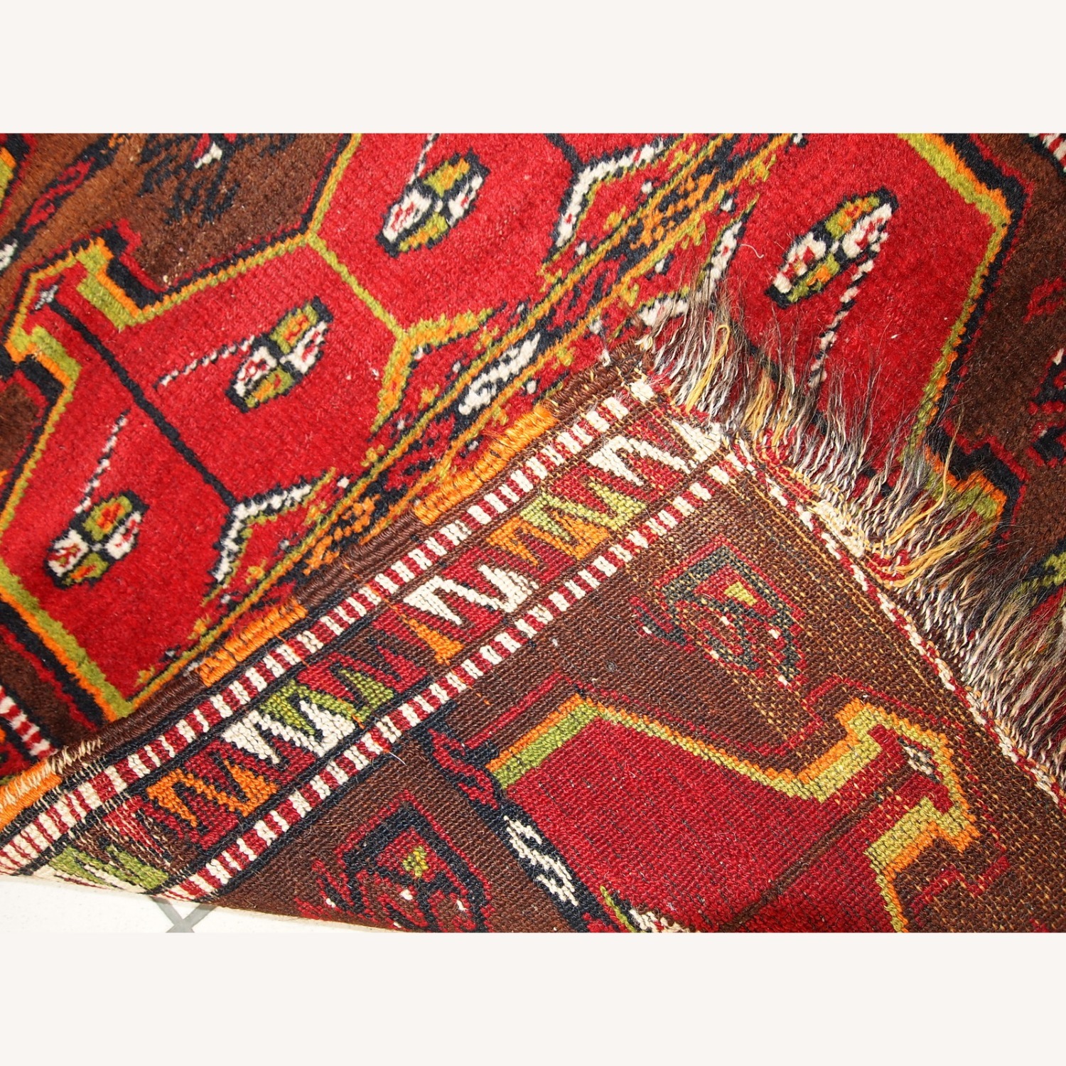 Hand made Antique Collectible Turkish Yastik Rug - image-2