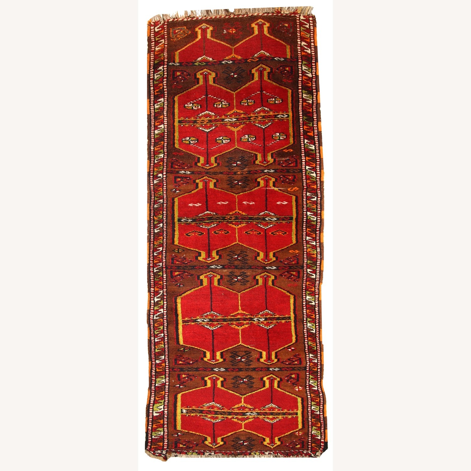 Hand made Antique Collectible Turkish Yastik Rug - image-1