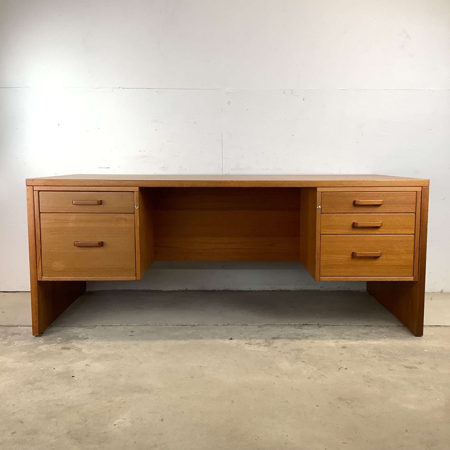 Scandinavian Modern Teak Executive Desk - image-1