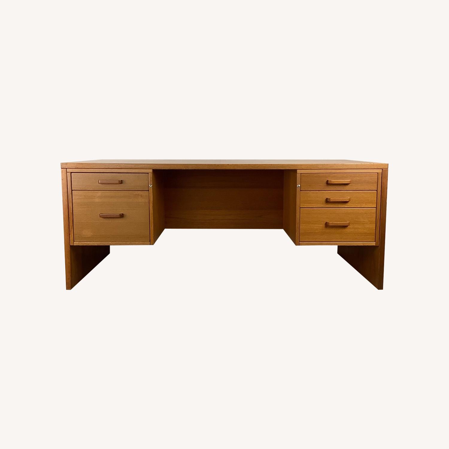 Scandinavian Modern Teak Executive Desk - image-0