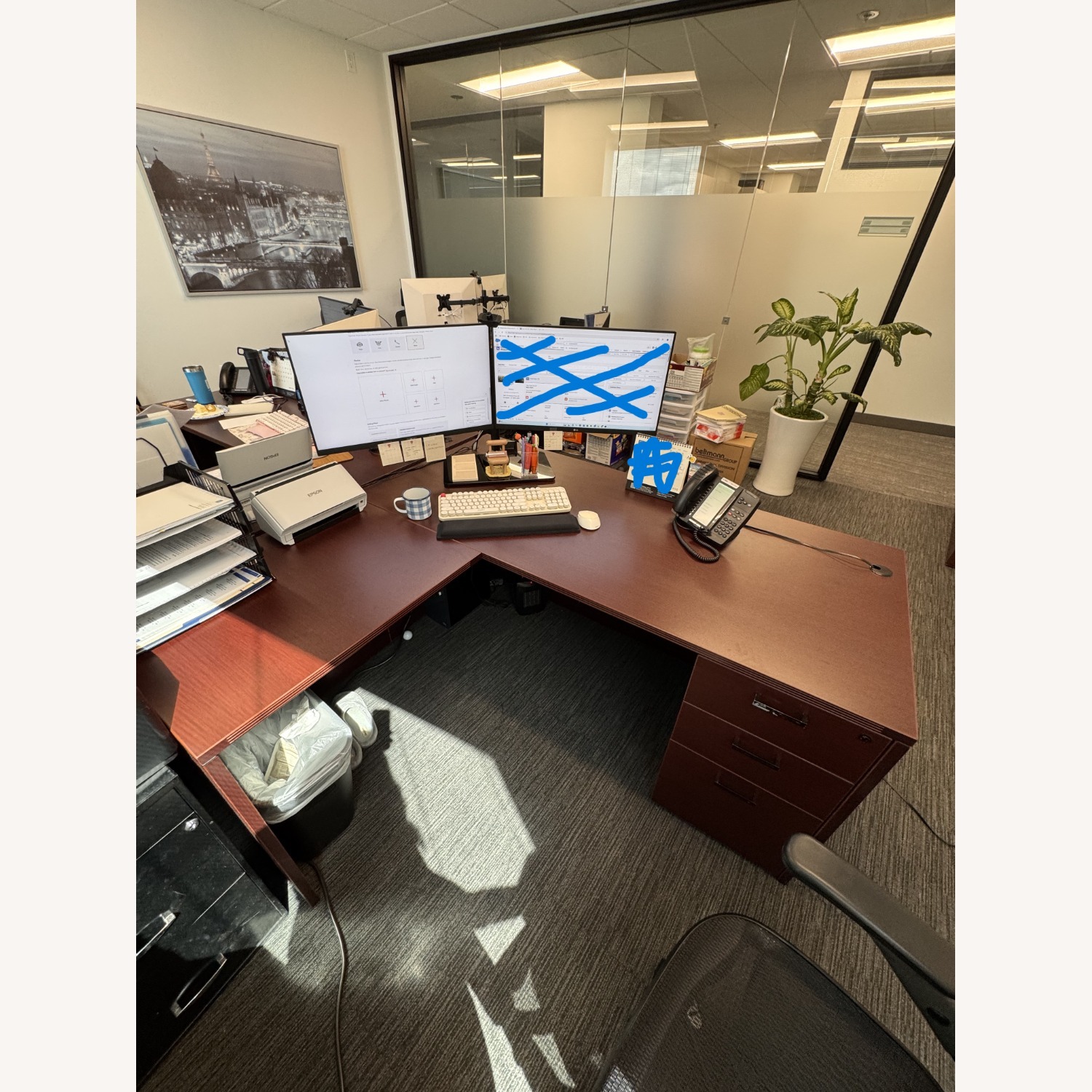 HON Office L Shaped Desk - image-5