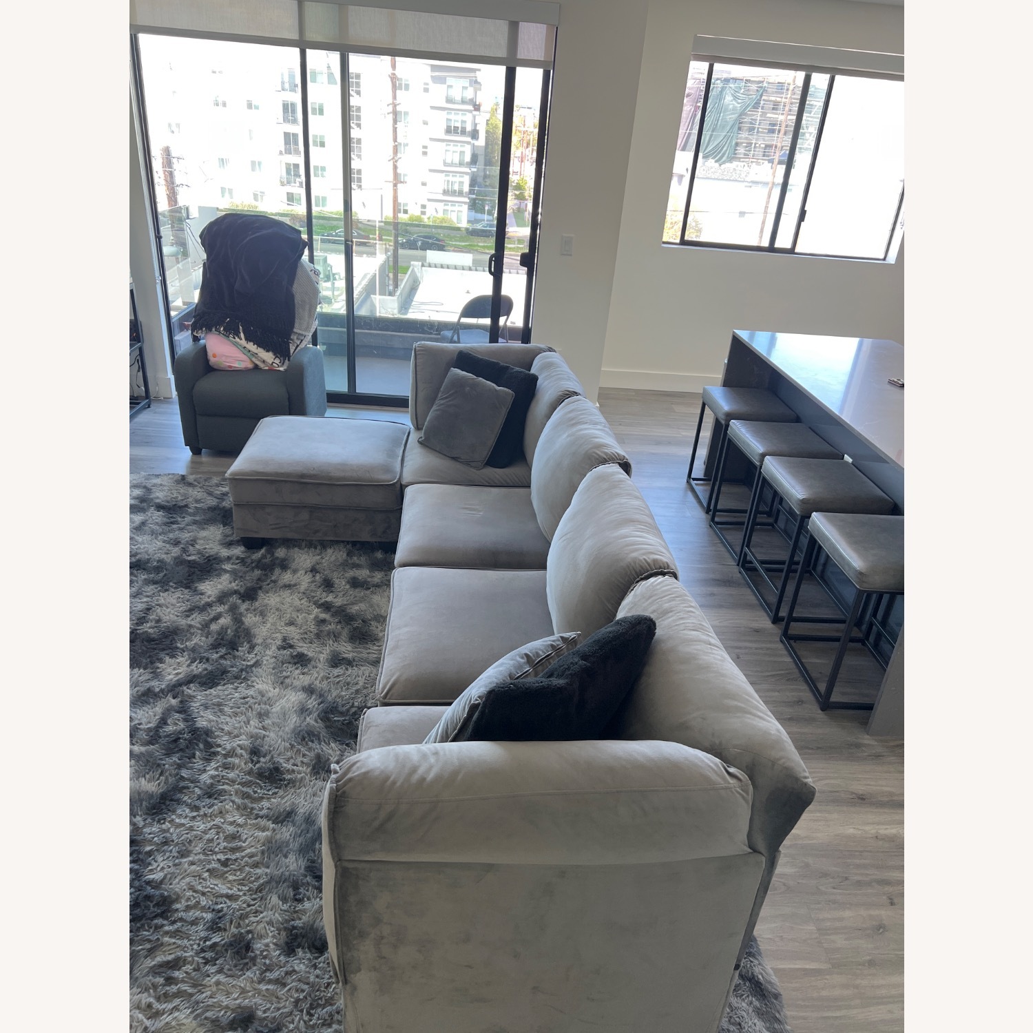 Velvet Gray Couch - image-3