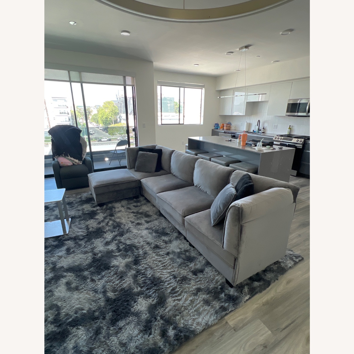 Velvet Gray Couch - image-2