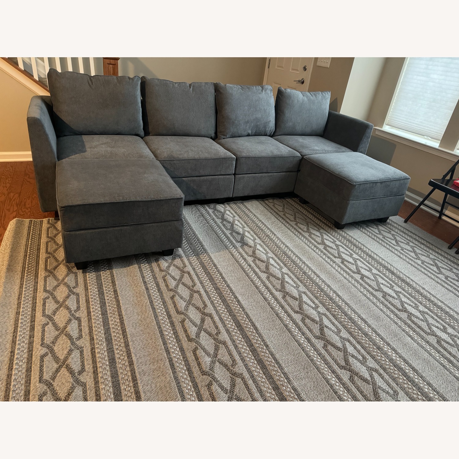 Bluish Grey Modular Sectional Sofa - image-5