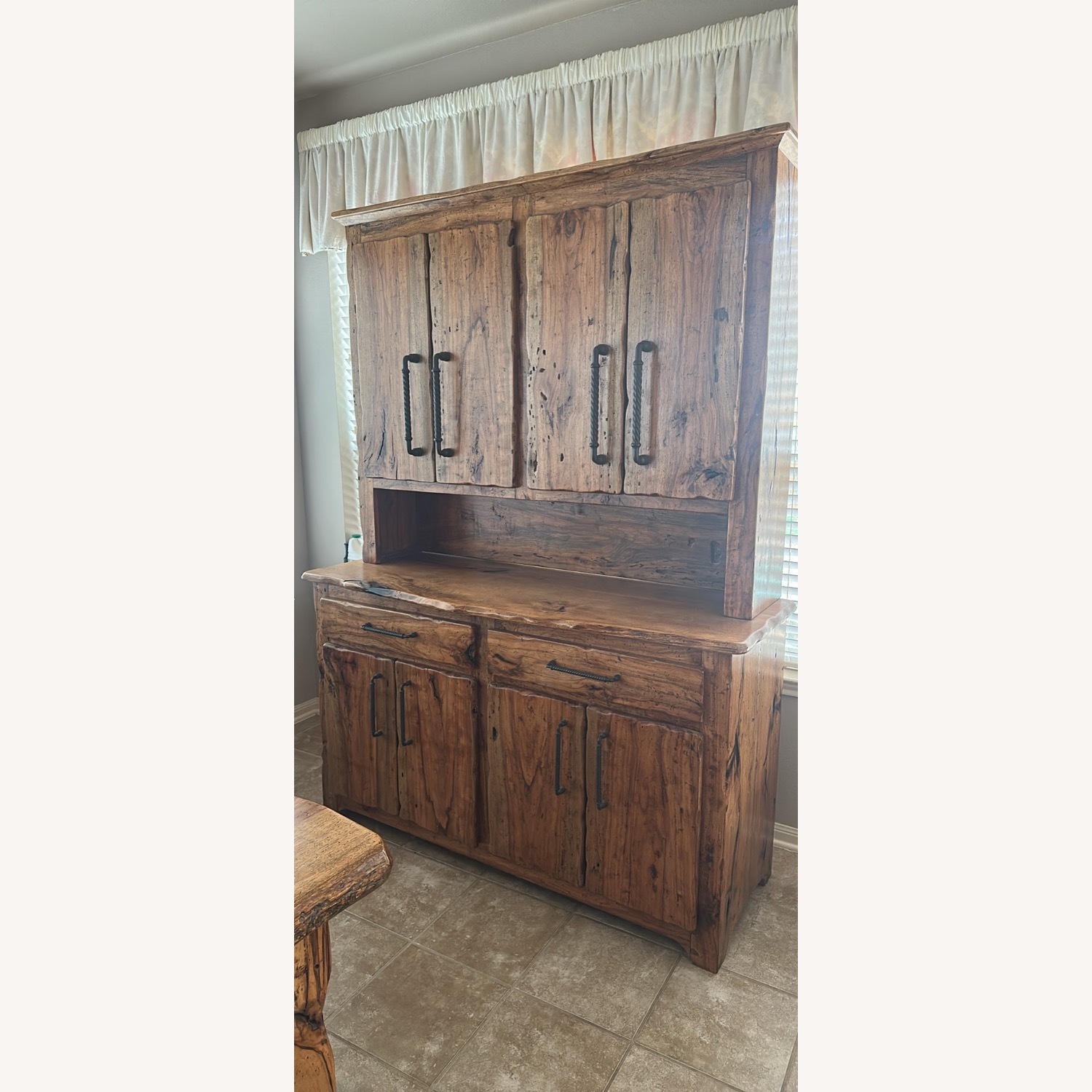 Custom Pecan Live Edge Huge Hutch - image-1