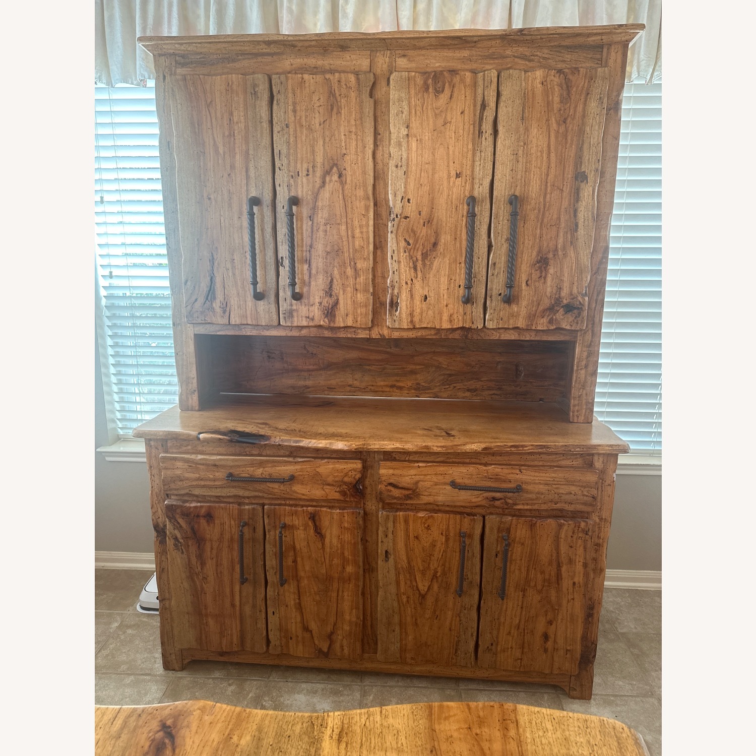 Custom Pecan Live Edge Huge Hutch - image-11