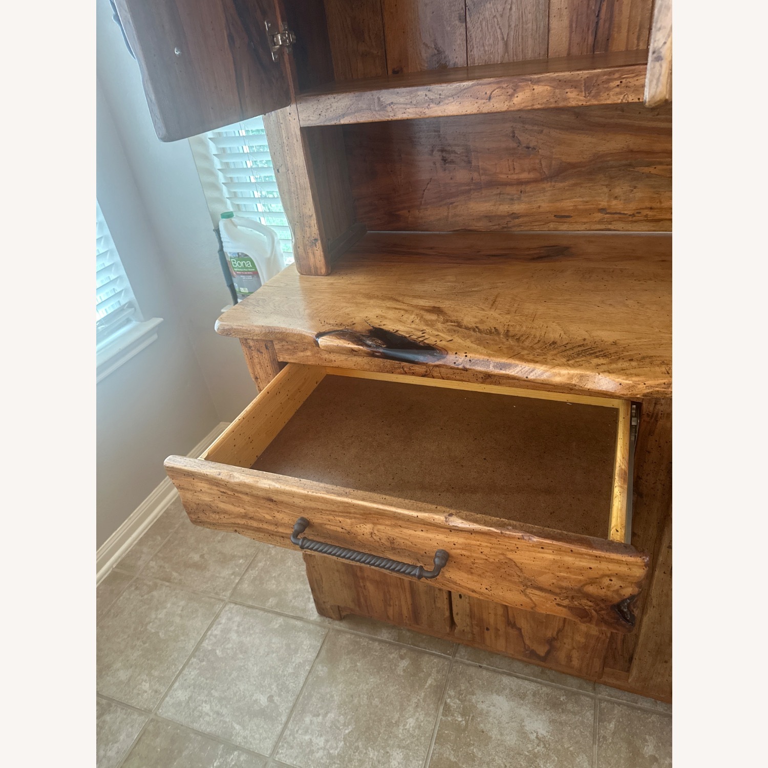 Custom Pecan Live Edge Huge Hutch - image-7