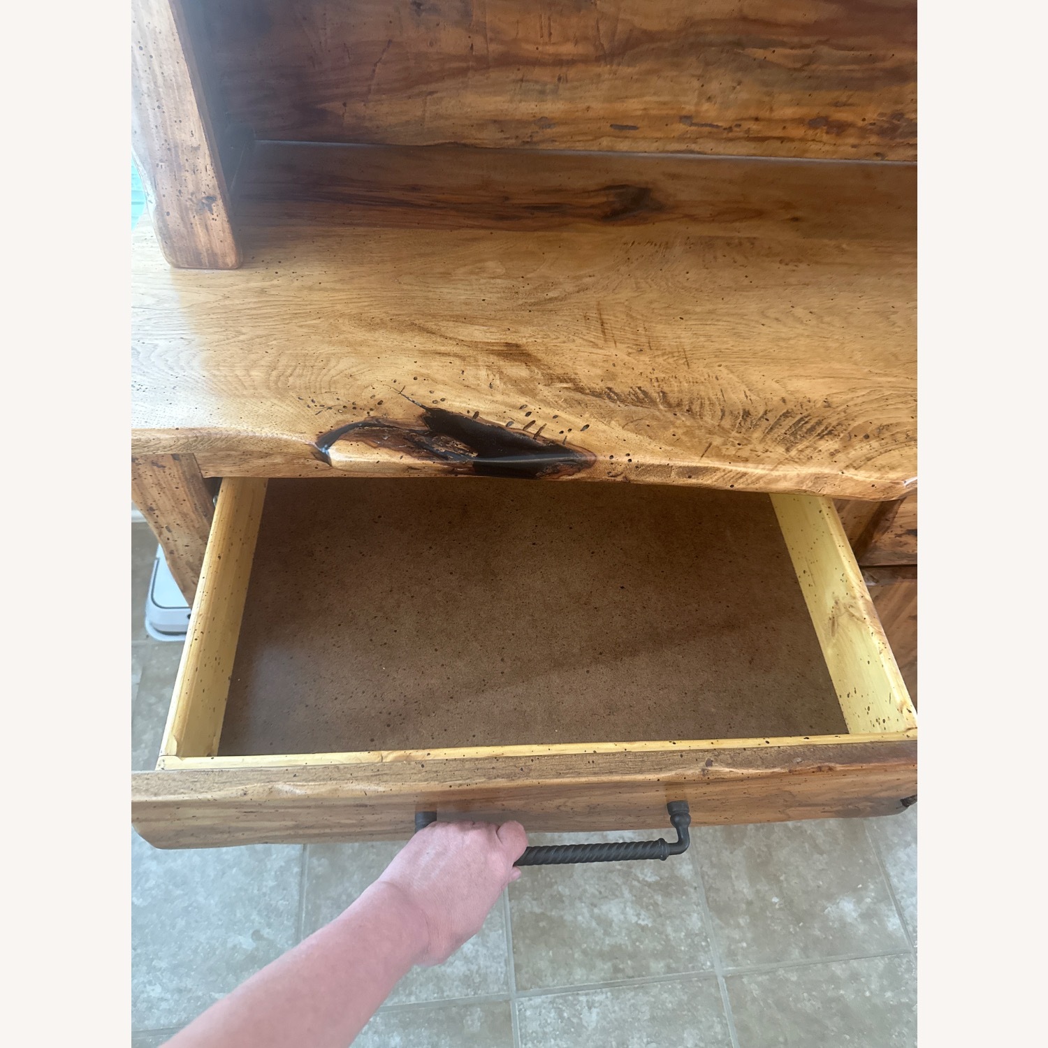 Custom Pecan Live Edge Huge Hutch - image-9
