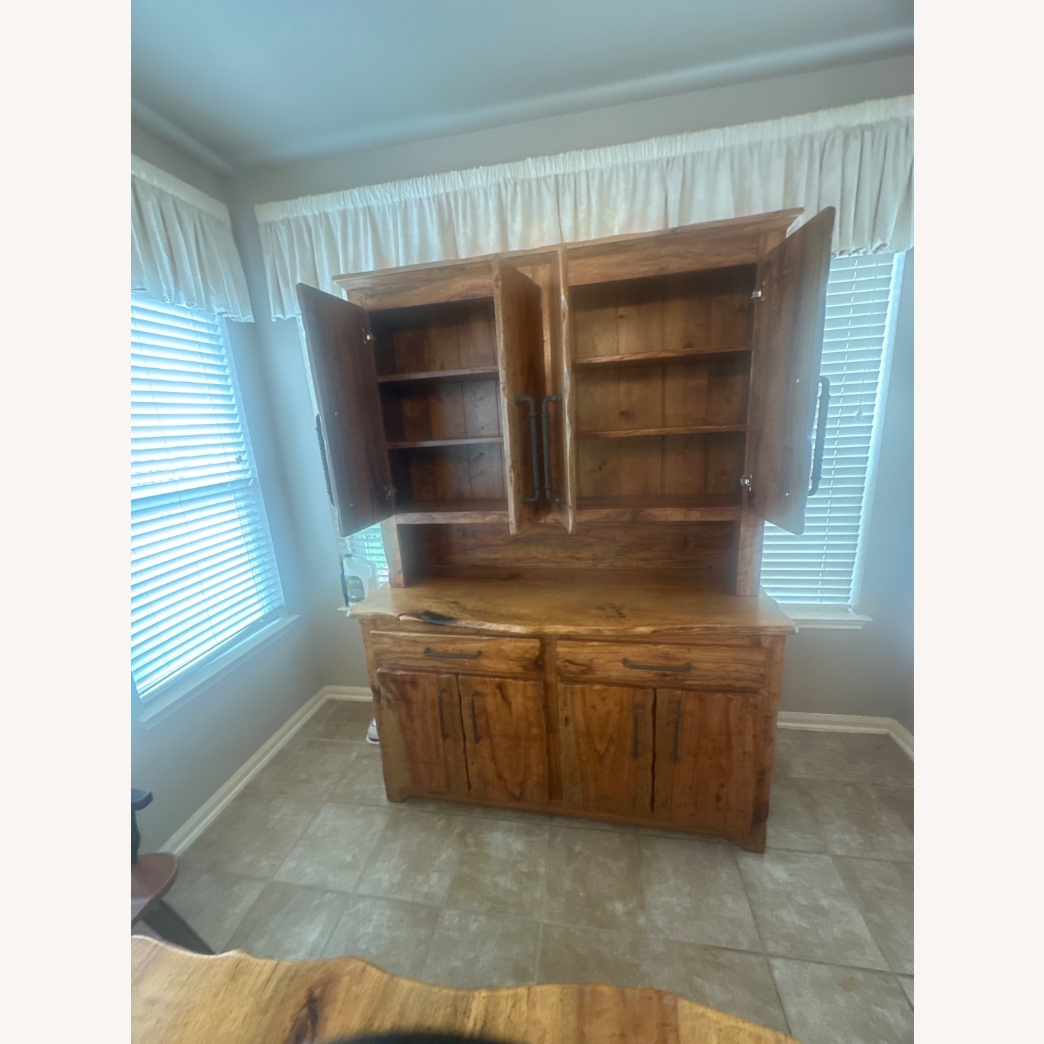 Custom Pecan Live Edge Huge Hutch - image-3