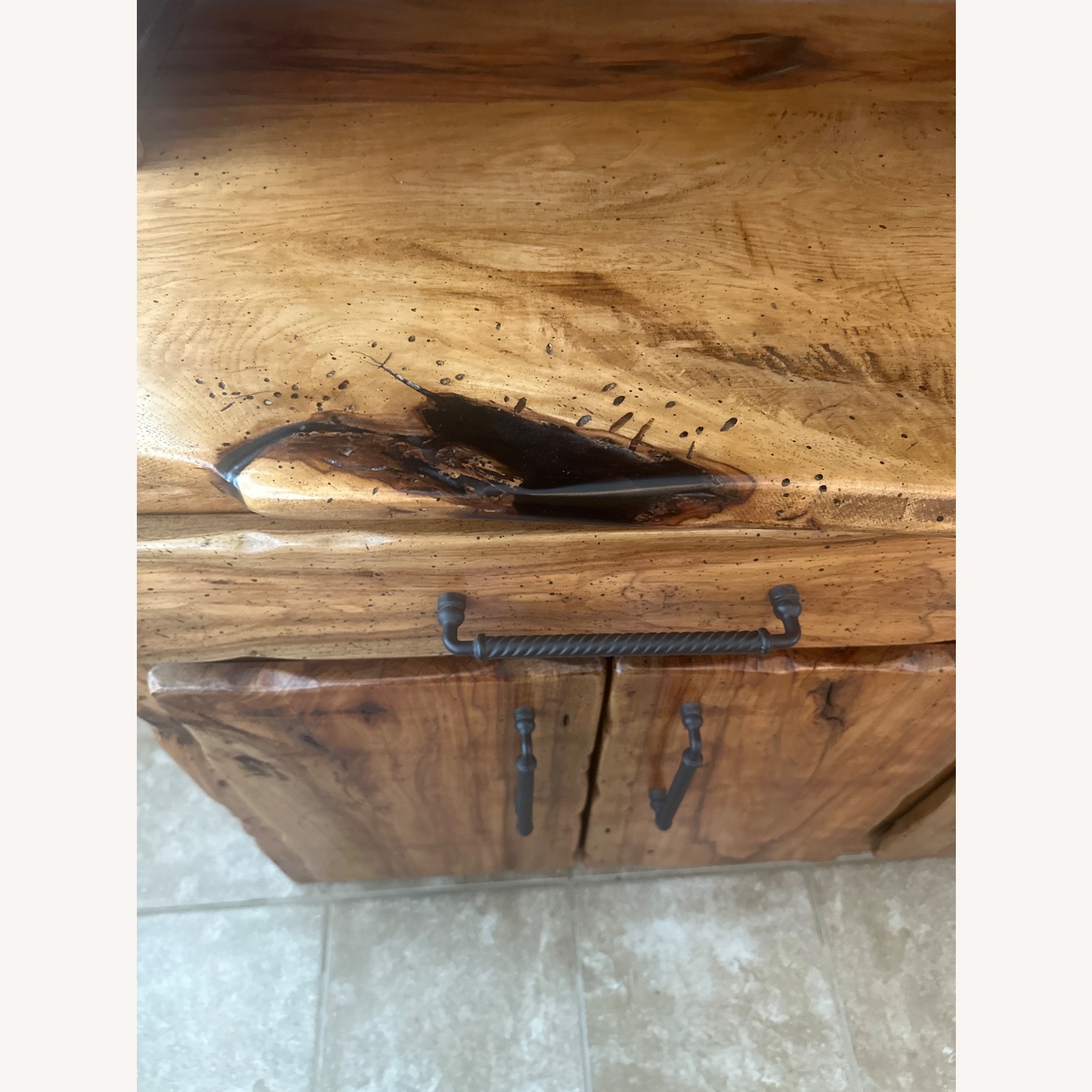 Custom Pecan Live Edge Huge Hutch - image-4