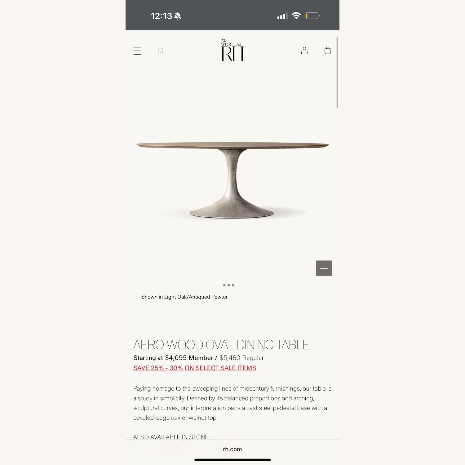 Restoration Hardware Aero Wood Oval Dining Table - image-1