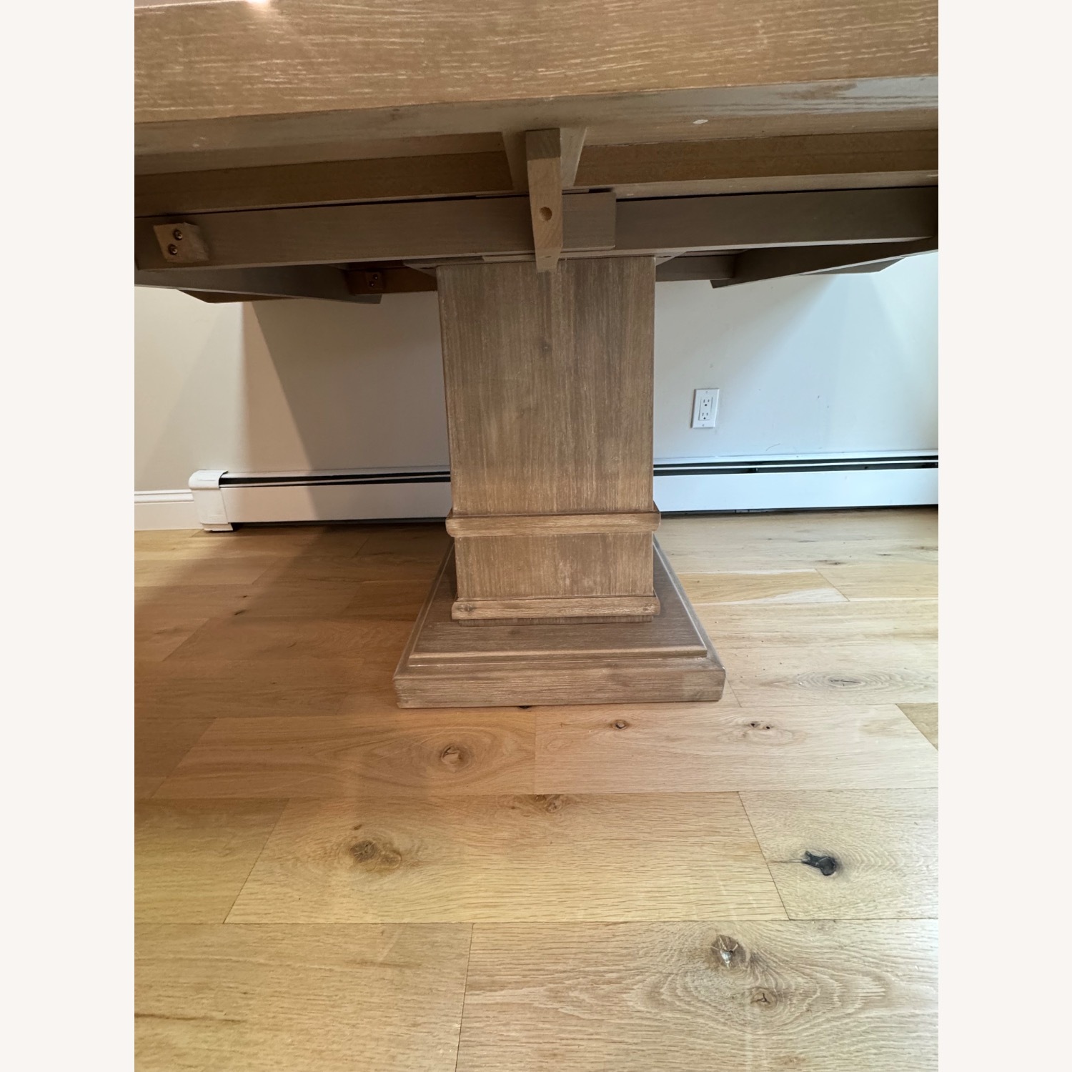 44-64" Solid Wood Square Extendable Dining Table Natural Gray Acacia - image-7