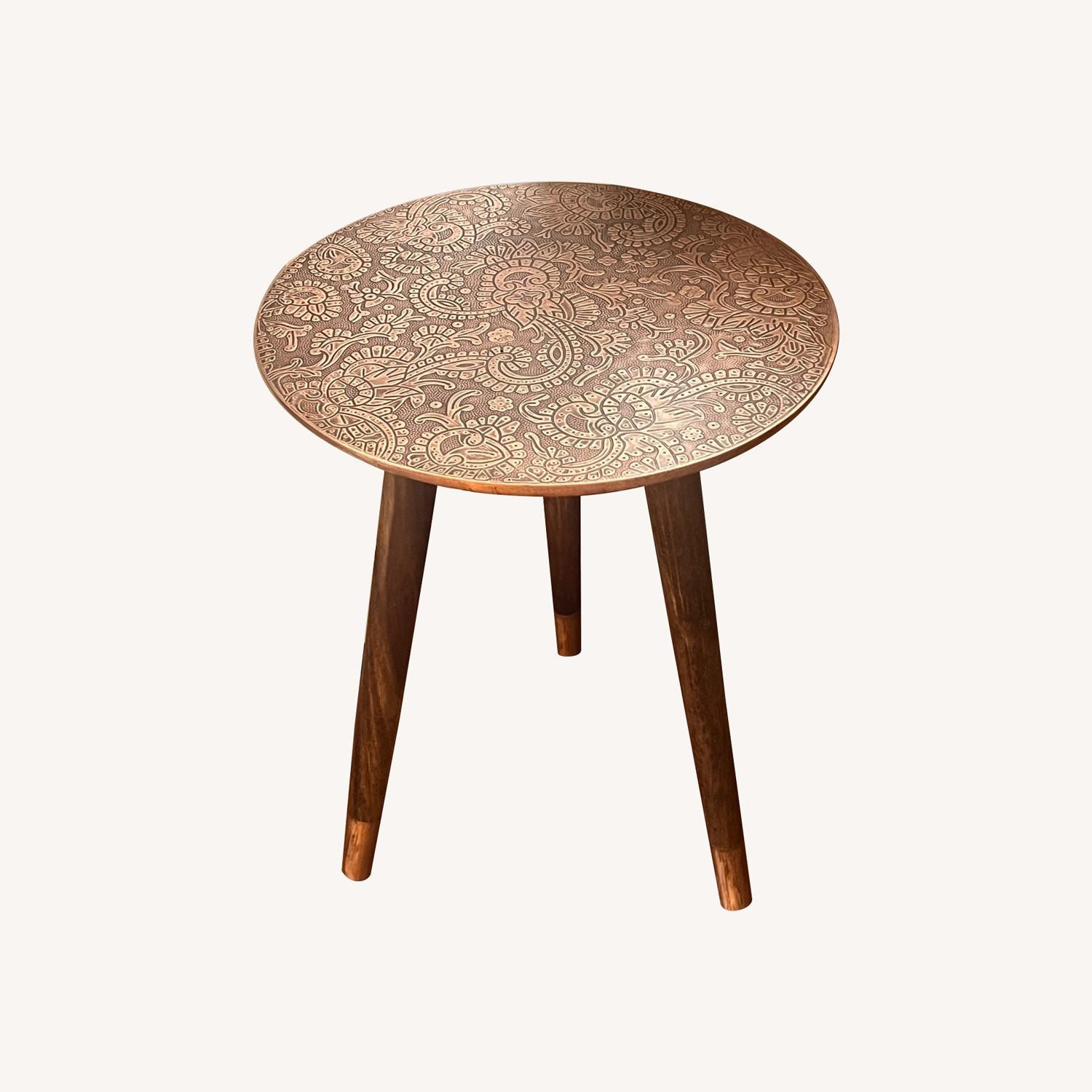Copper Clad Top Accent Table - image-0