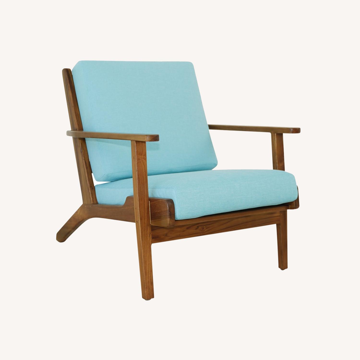 Kyle Linen Lounge Chair Sky Blue - image-0
