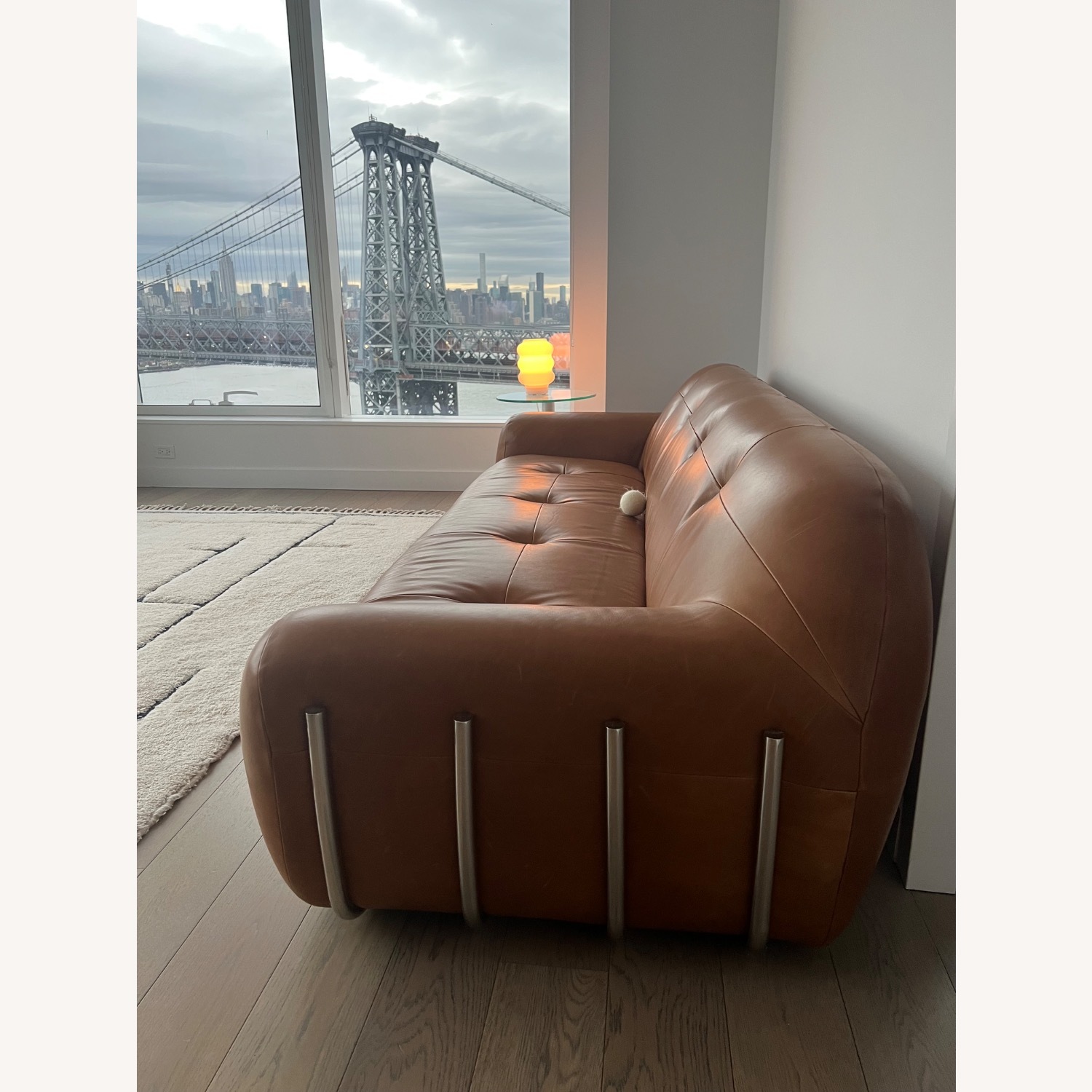 CB2 Brace Bello Leather Sofa - image-3