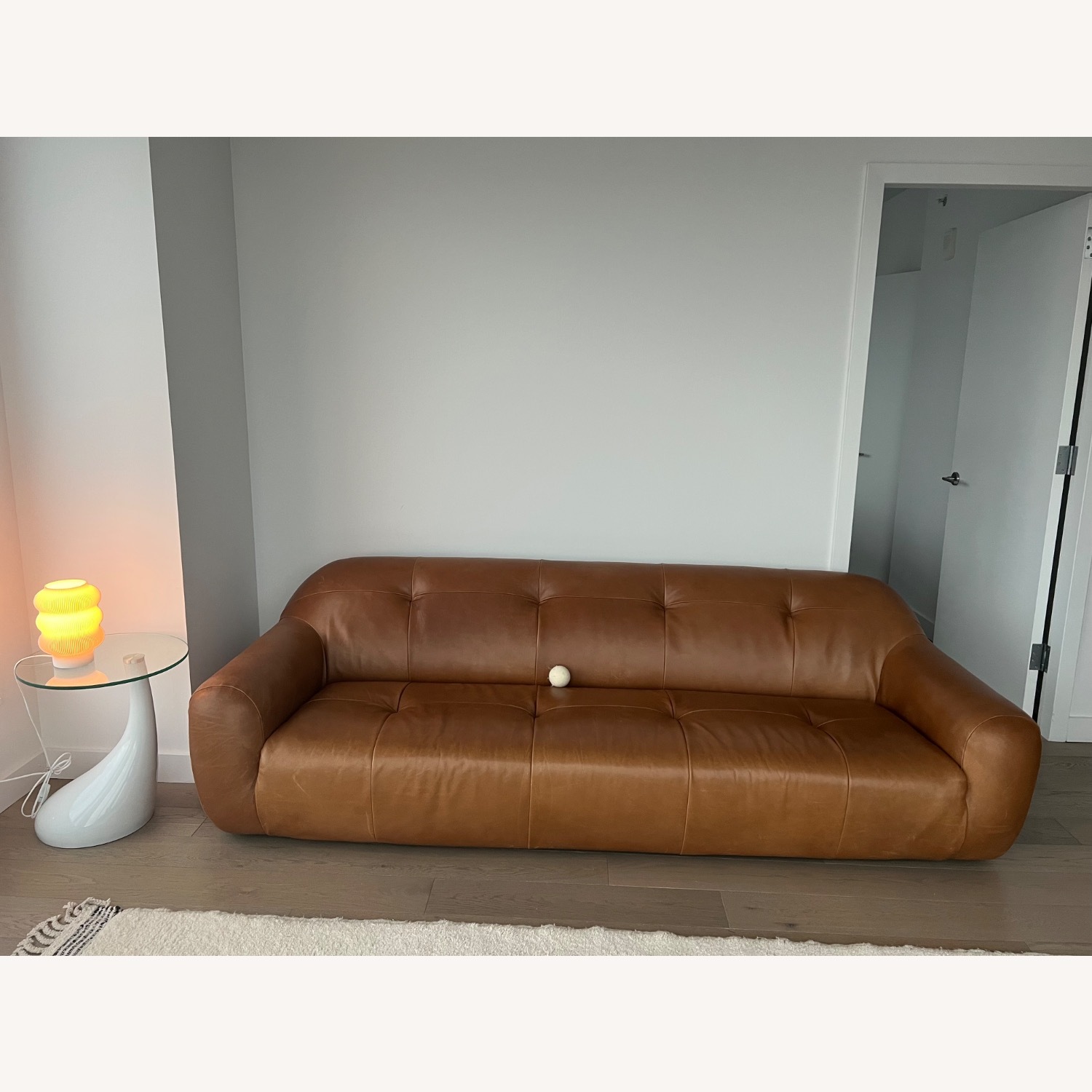 CB2 Brace Bello Leather Sofa - image-1