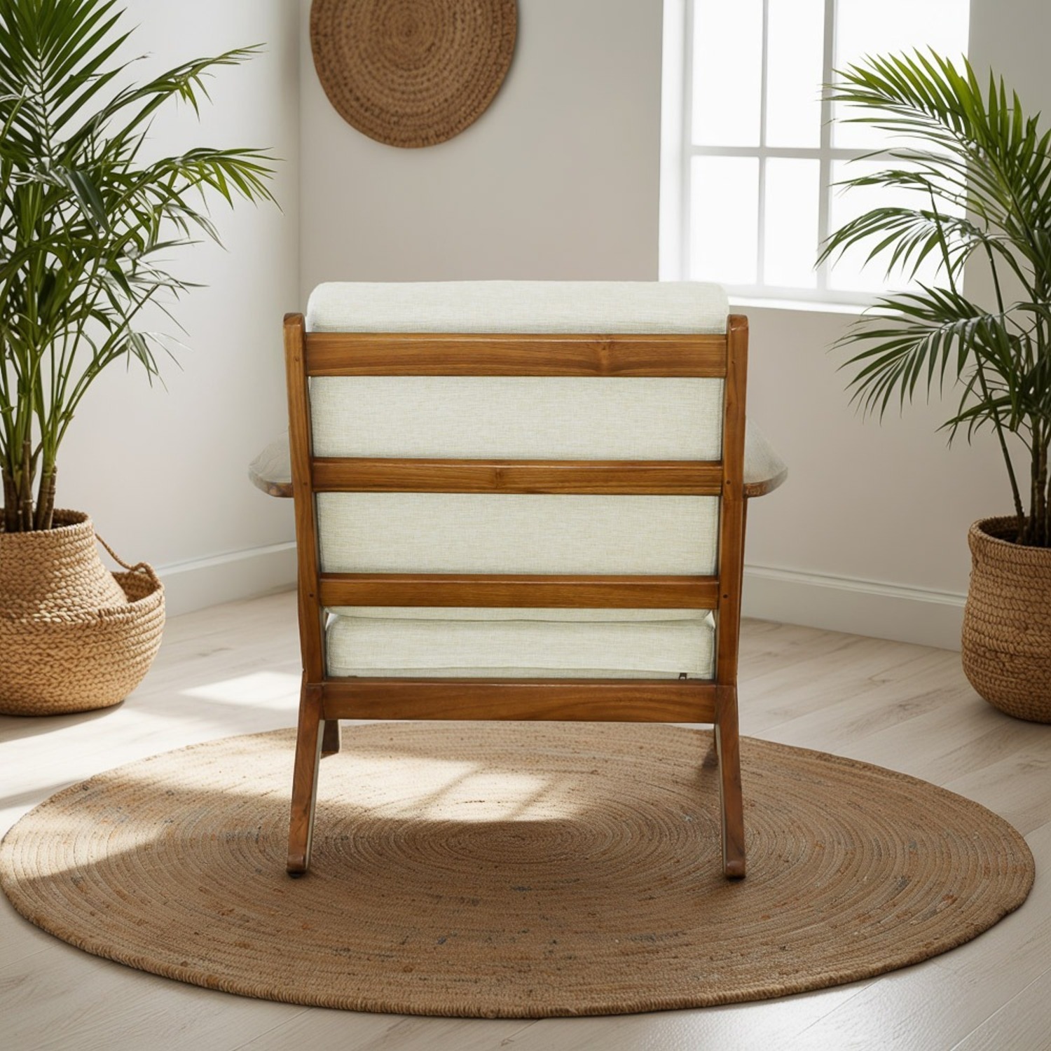 Kyle Linen Lounge Chair - Cream - image-1