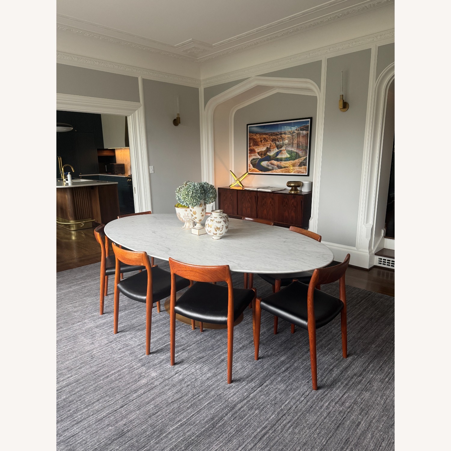 Restoration Hardware Aero Stone Oval Dining Table - image-1