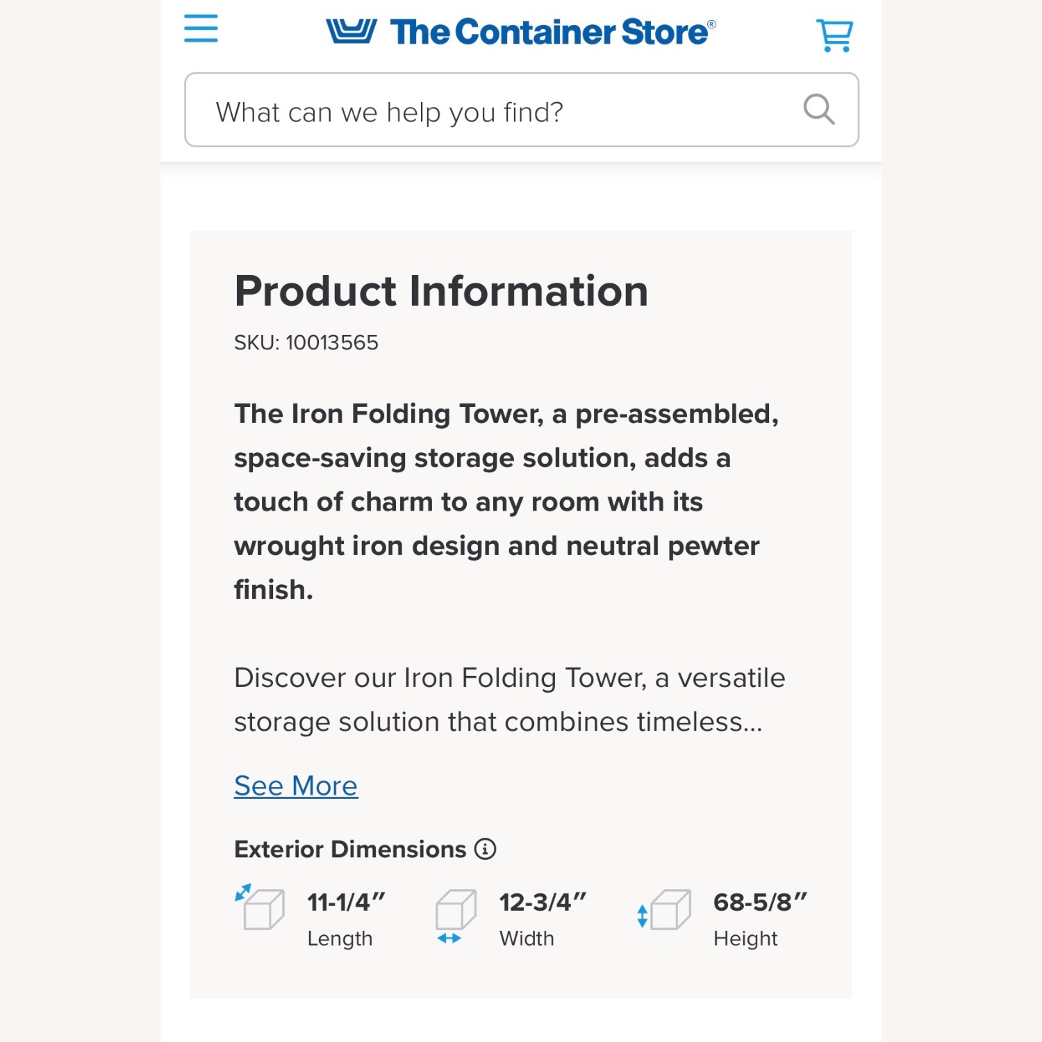 Container Store Iron Folding Tower - image-6