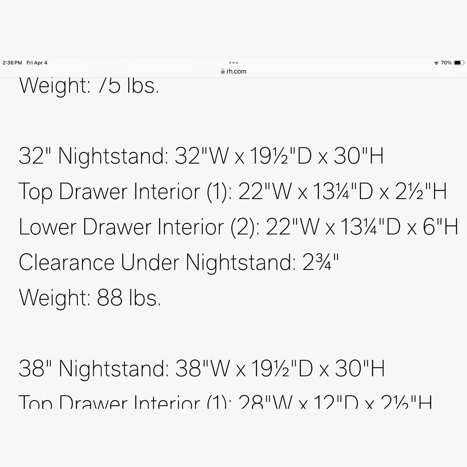 Restoration Hardware 3 Drawers St James Nightstand - image-4