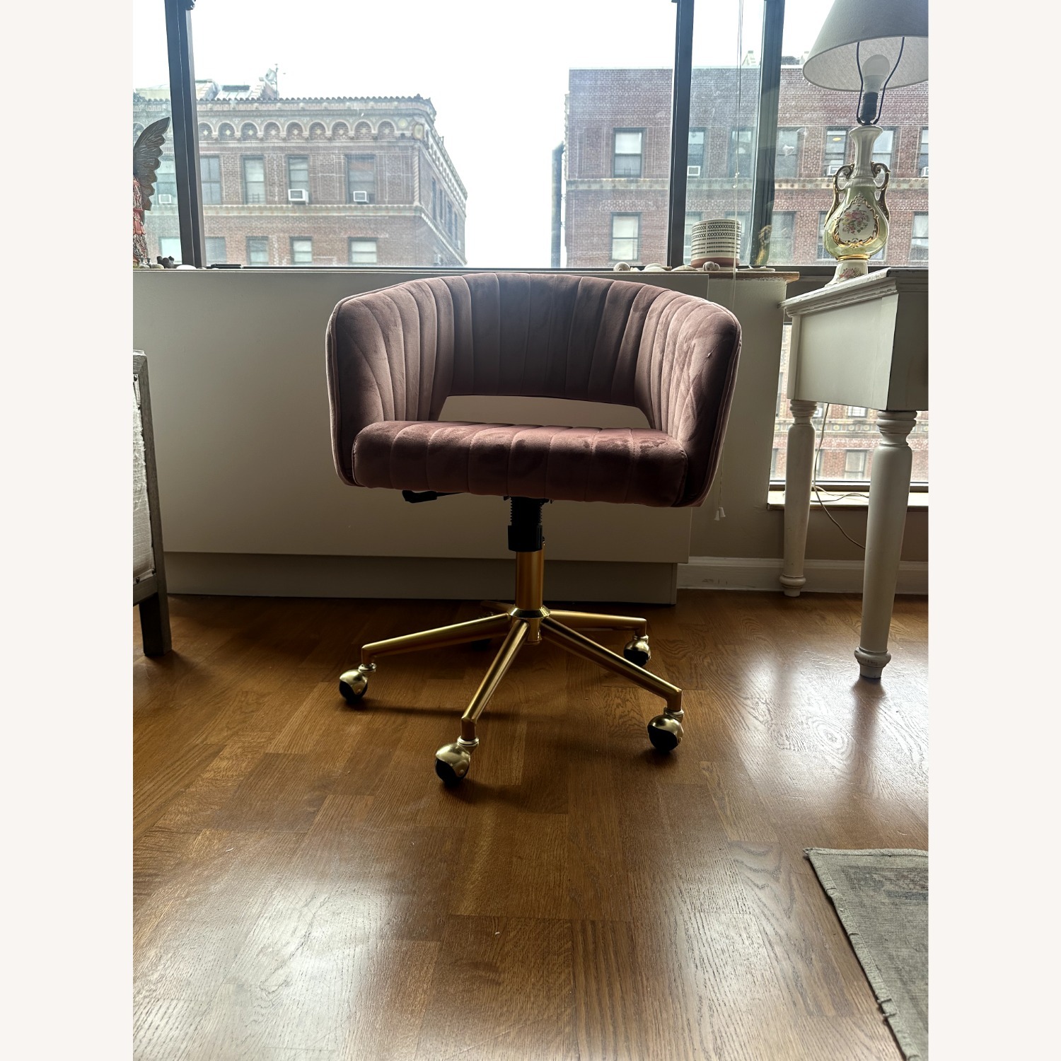 Nrizc Velvet Home Office & Living Room Desk Chair - image-3