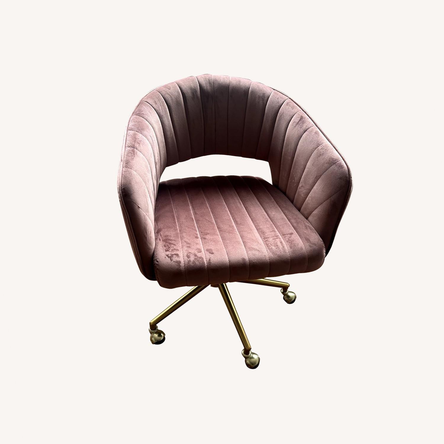 Nrizc Velvet Home Office & Living Room Desk Chair - image-0