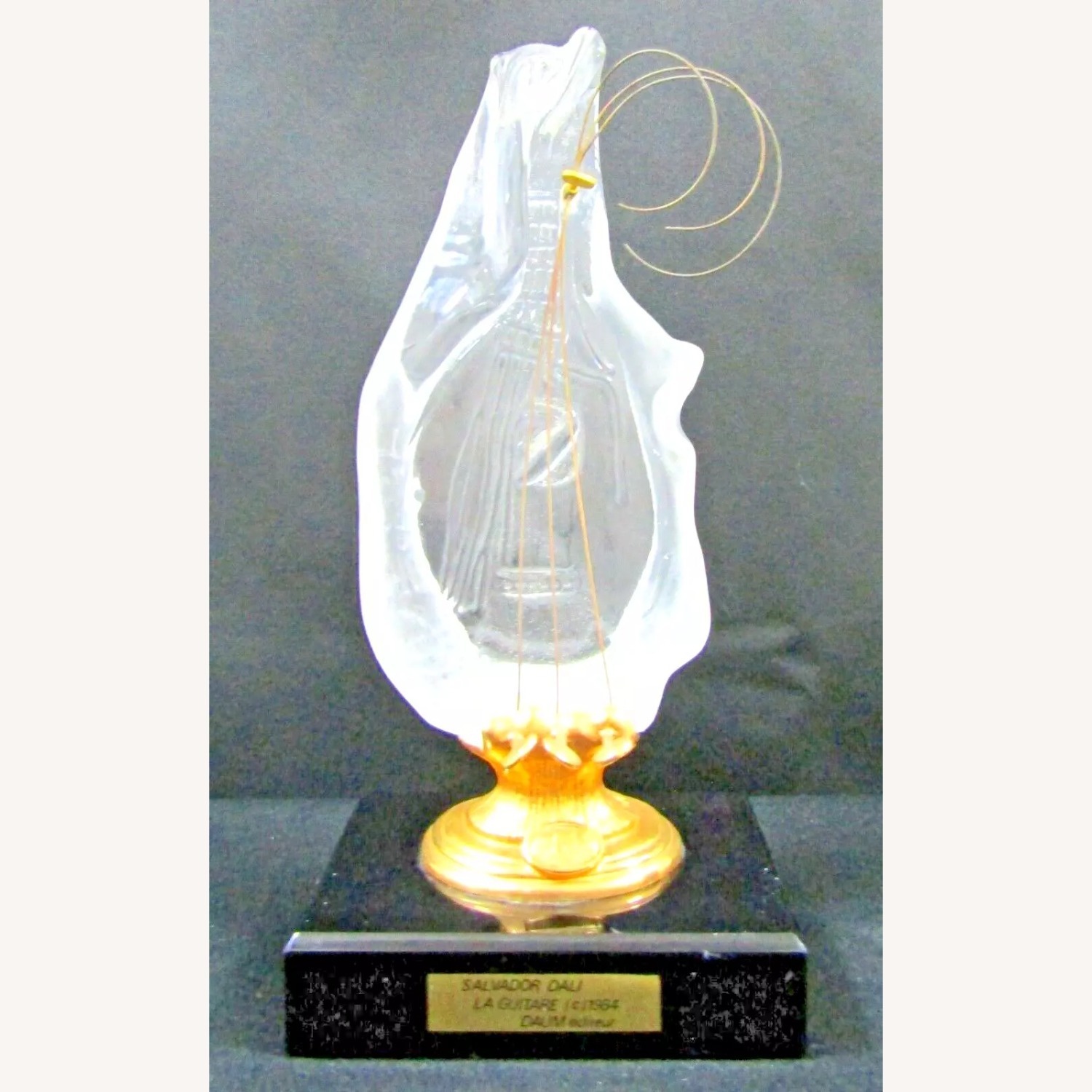 Salvador Dali Daum Glass 1984 La Guitar Sculpture - image-2