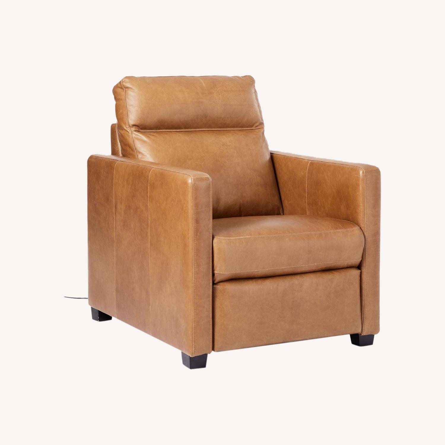 West Elm Harris Leather Power Recliner - image-0