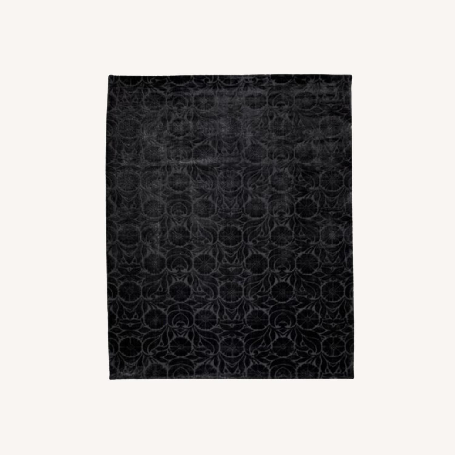Ethan Allen Silk Floral Jacquard Ethan Allen Rug Black - image-0