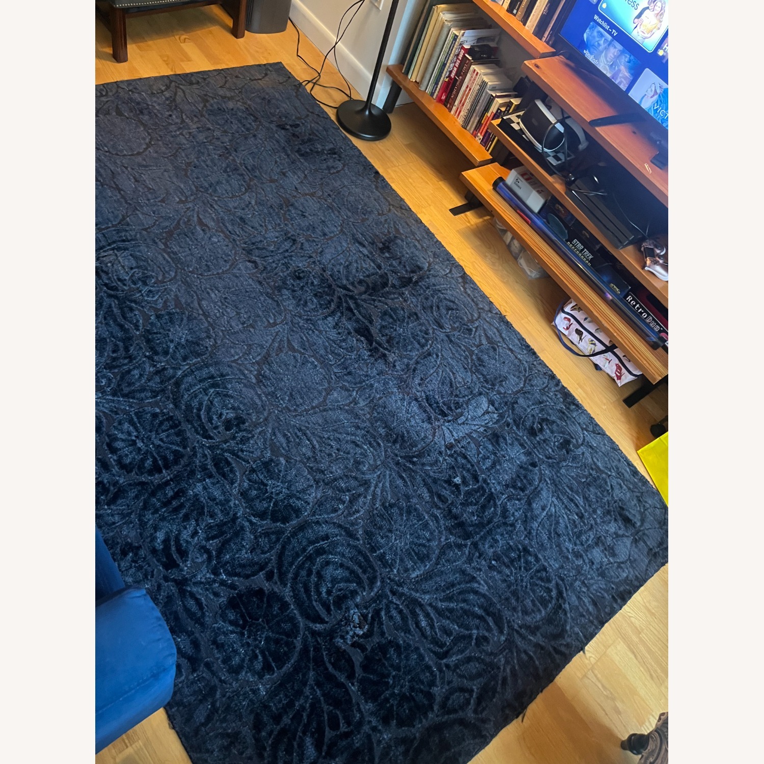 Ethan Allen Silk Floral Jacquard Ethan Allen Rug Black - image-3