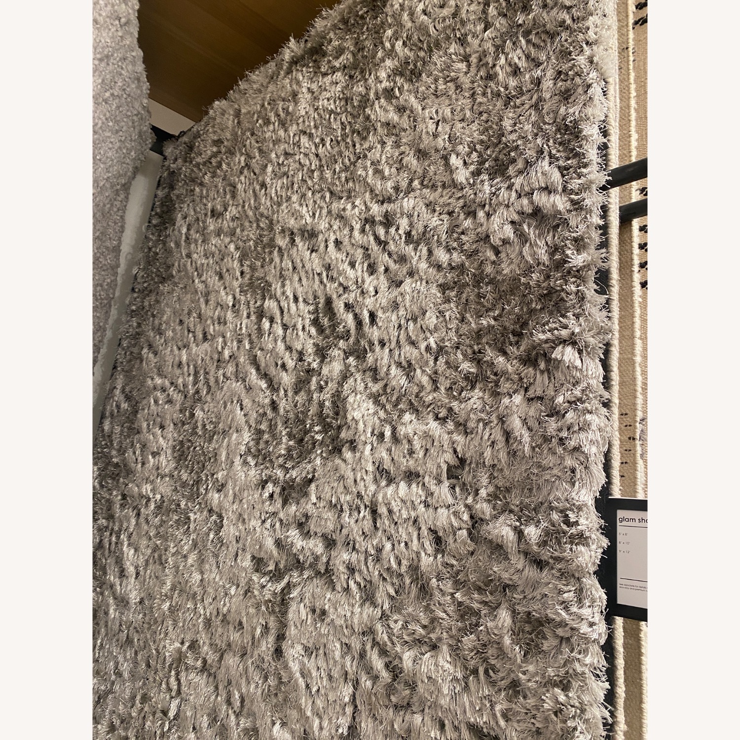 West Elm Glam Shag Rug 5x8, Pearl Gray - image-3