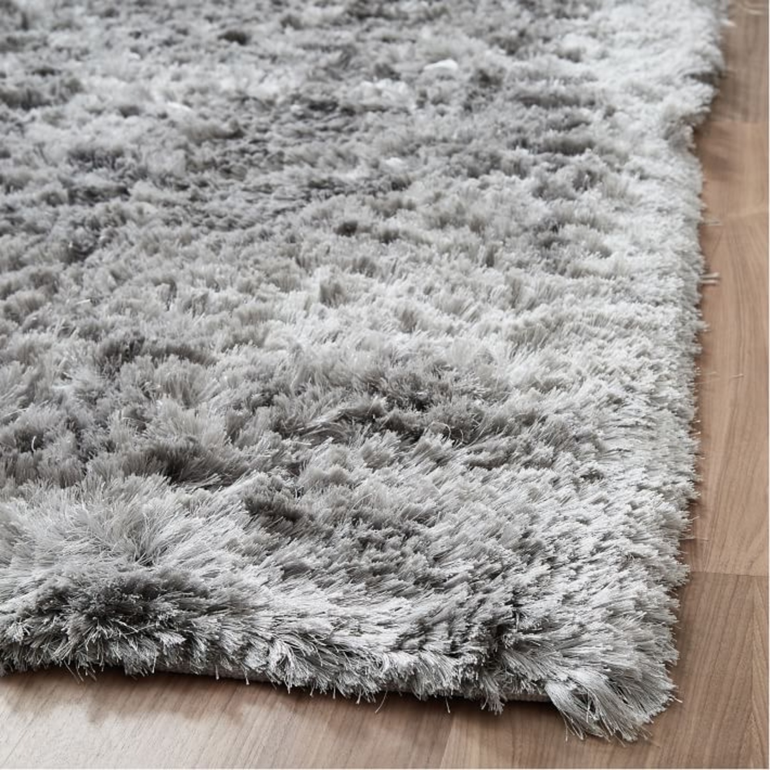 West Elm Glam Shag Rug 5x8, Pearl Gray - image-4