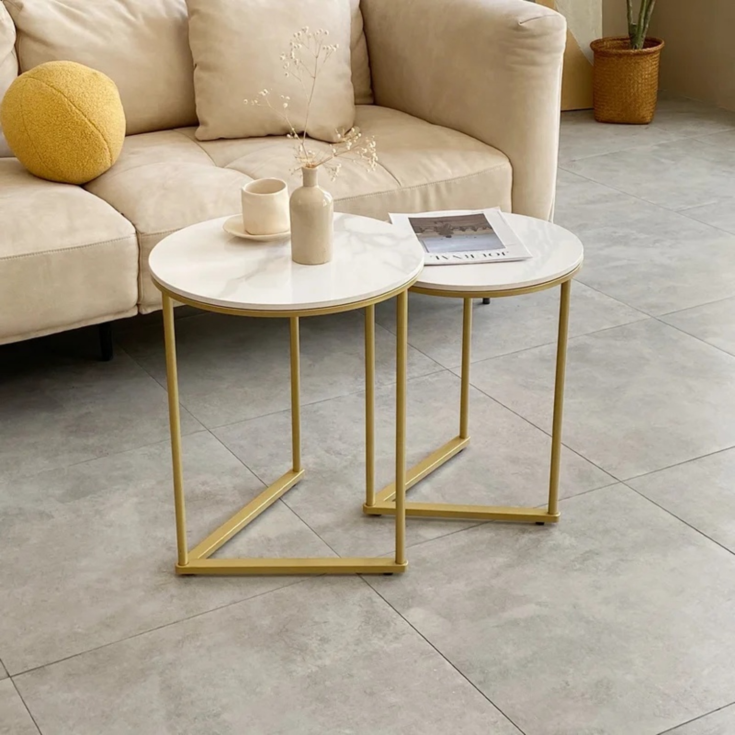 Phalla Stone Top Nesting Tables - image-4
