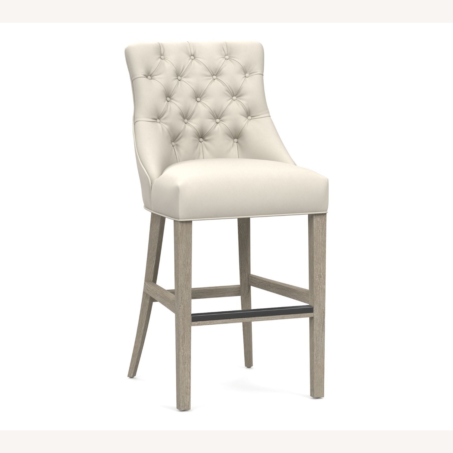 Pottery Barn Hayes Tufted Leather Stool - image-3