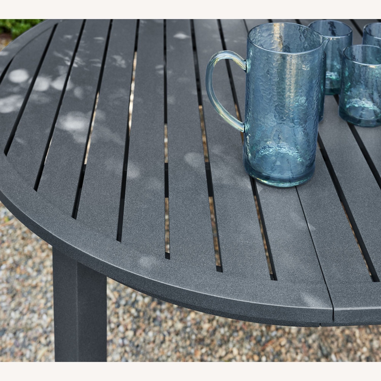 Pottery Barn Indio Metal Round Extending Outdoor Table - image-5
