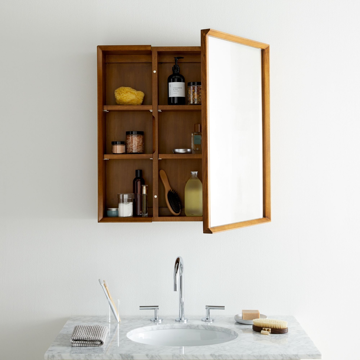 West Elm Mid-Century Medicine Cabinet W Shelves - image-2
