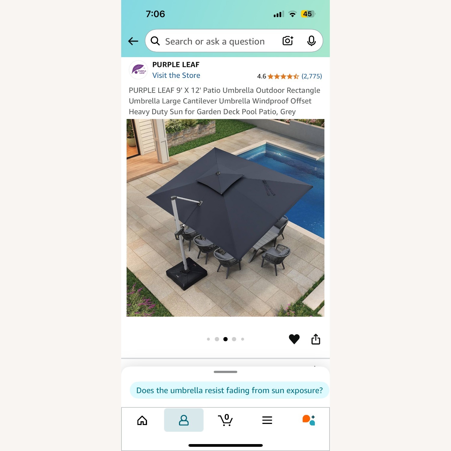 Purple Leaf Patio Umbrella 9'x12' - image-3