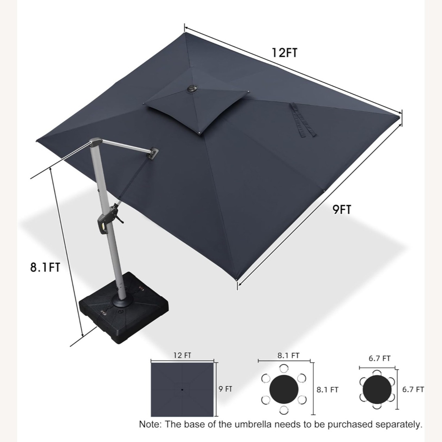 Purple Leaf Patio Umbrella 9'x12' - image-1