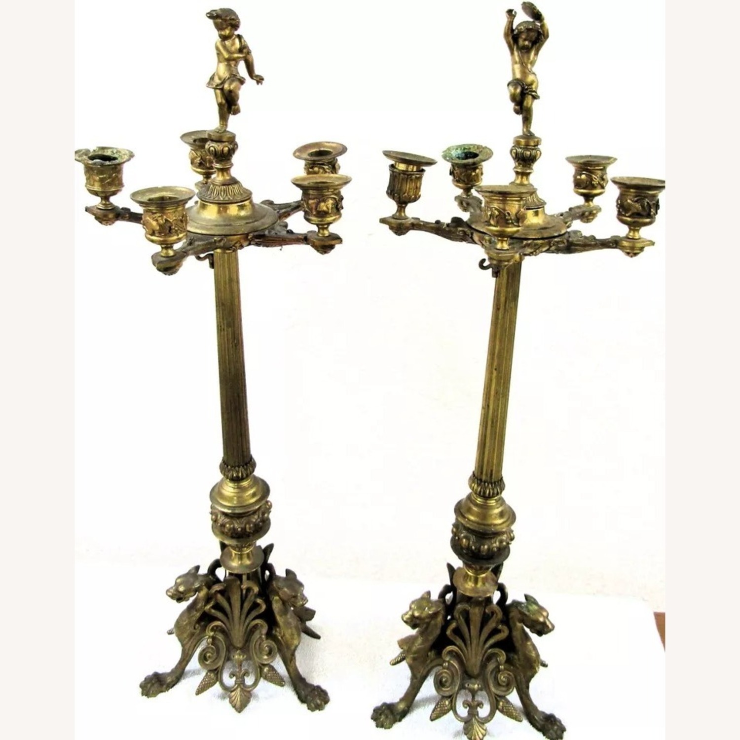 Pair Grand Tour Bronze Candelabra Barbedienne - image-2