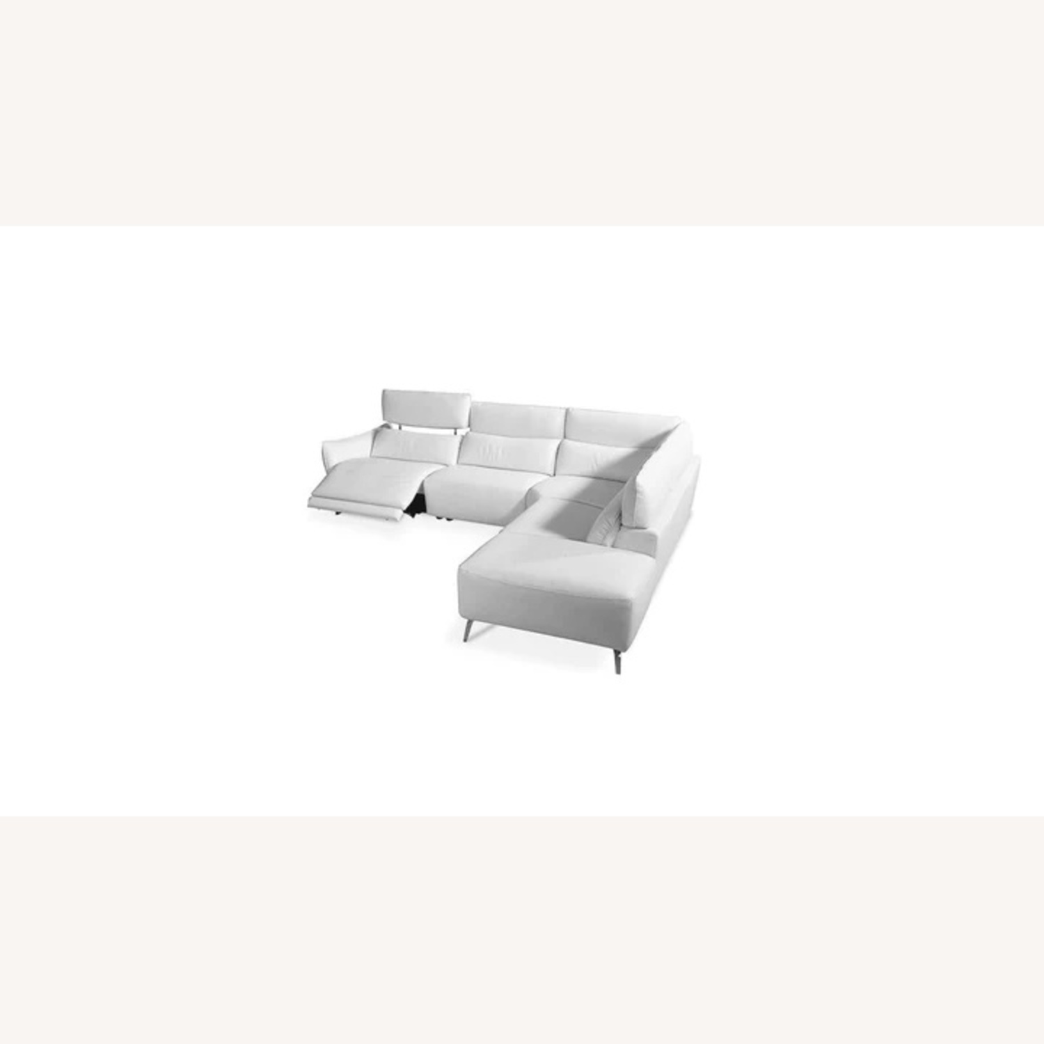 White Italian Leather Sectional Sofa - image-0