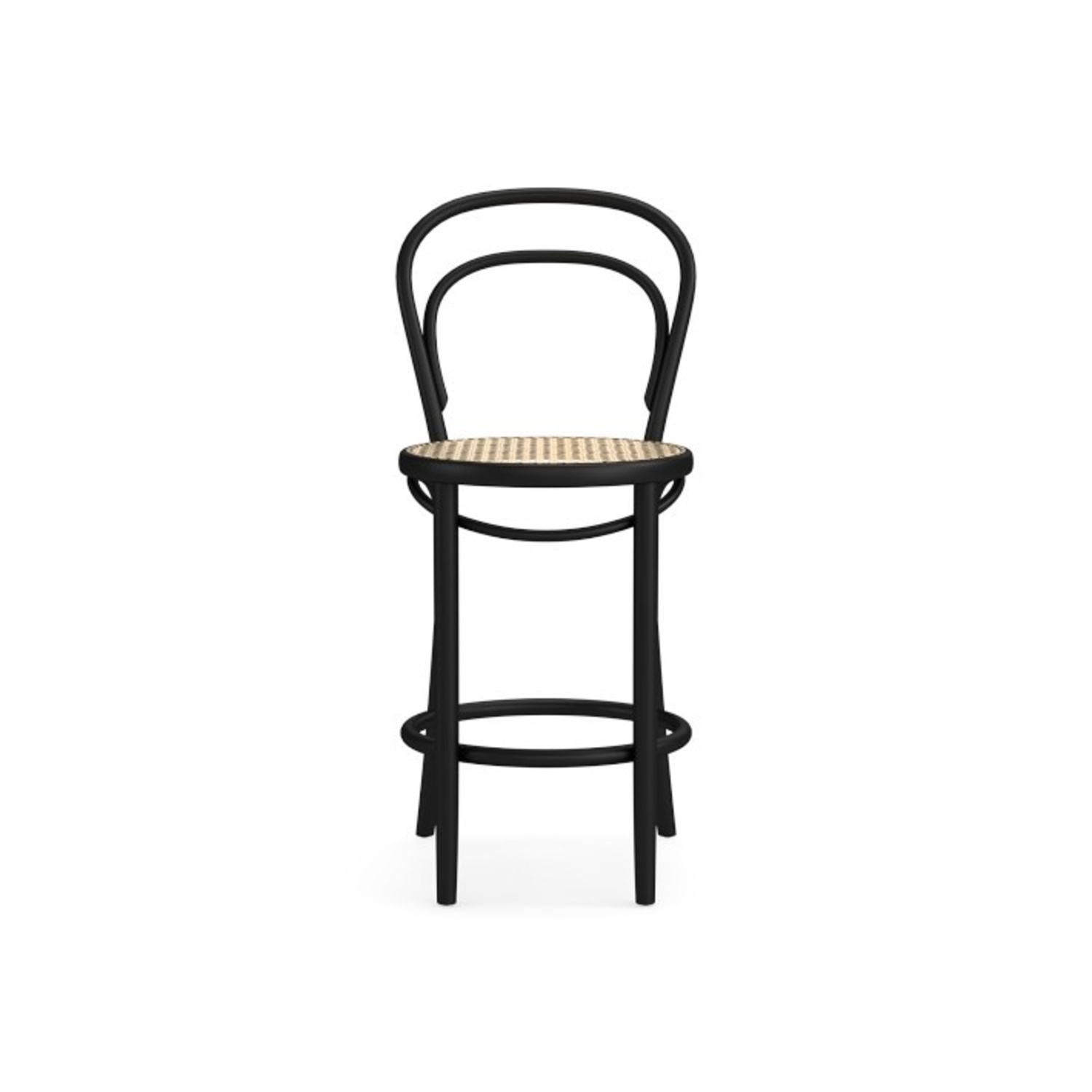 French Black & Cane Counter Stools (Set of Three) - image-4