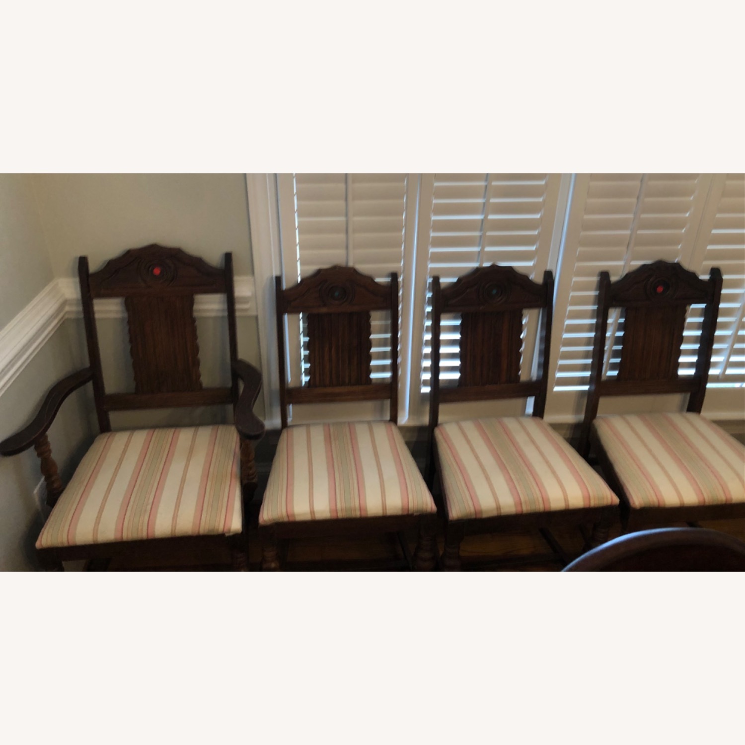 Antique Extendable Dining Table 6 Chairs  - image-5