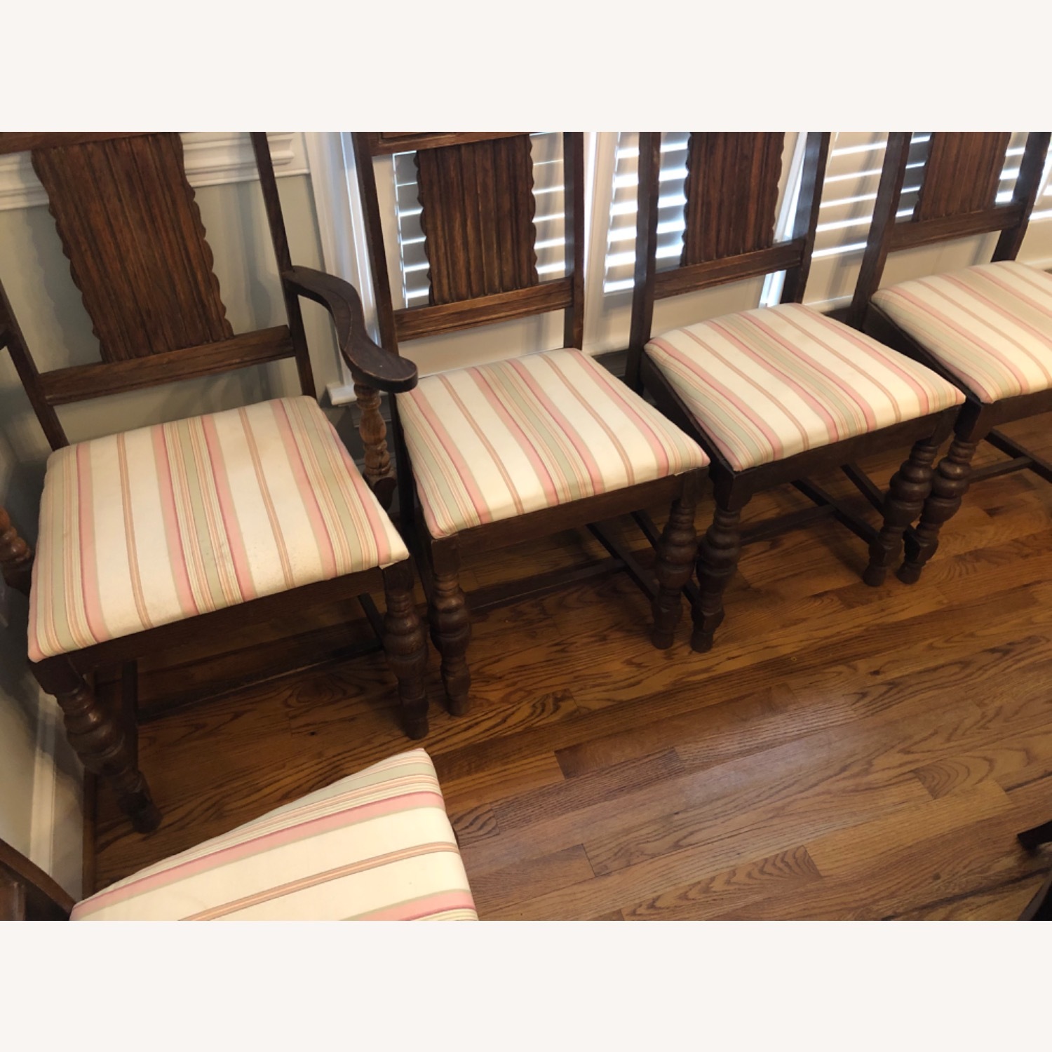 Antique Extendable Dining Table 6 Chairs  - image-4