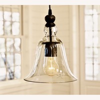 Pottery Barn Rustic Pendant 3 Glass Lighting with Bronze Fixtures 