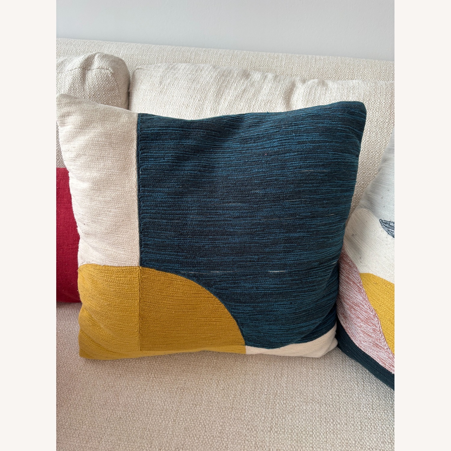 West Elm Crewel Geometric Pillows A Set of Two - image-1